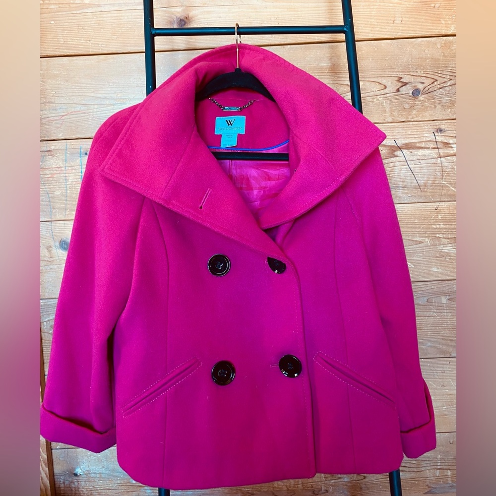 Wool coat hot pink